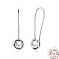 S925 Silver Pearl Inlaid Hook Earrings with Floral Design